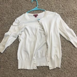 White Merona Button-Up Sweater